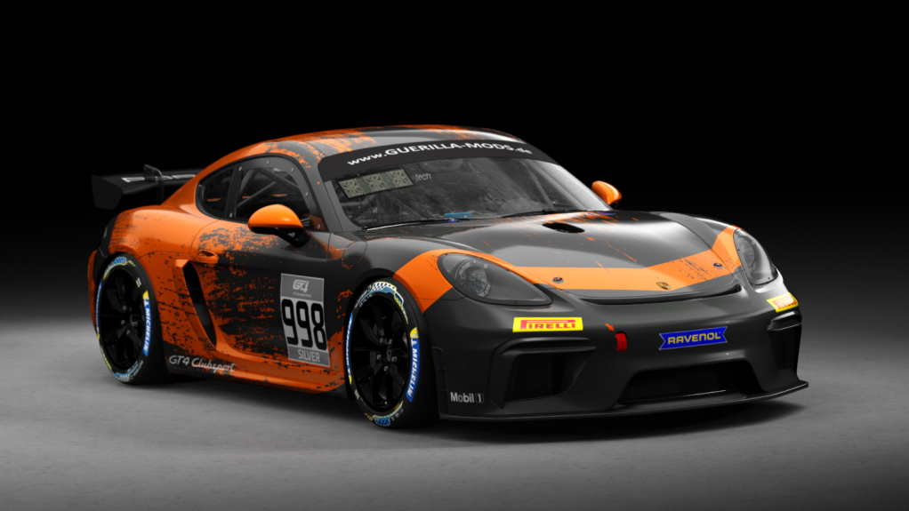 Porsche 718 Cayman GT4 Clubsport, skin rm_gt4_european_series_fictional_porsche_motorsport_orange_998