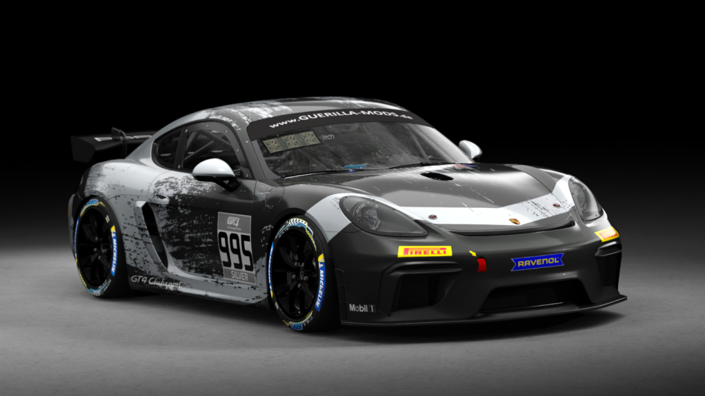 Porsche 718 Cayman GT4 Clubsport, skin rm_gt4_european_series_fictional_porsche_motorsport_silver_995