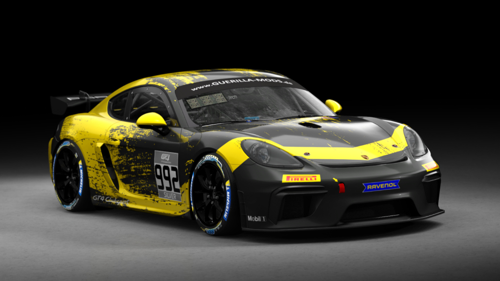 Porsche 718 Cayman GT4 Clubsport, skin rm_gt4_european_series_fictional_porsche_motorsport_yellow_992